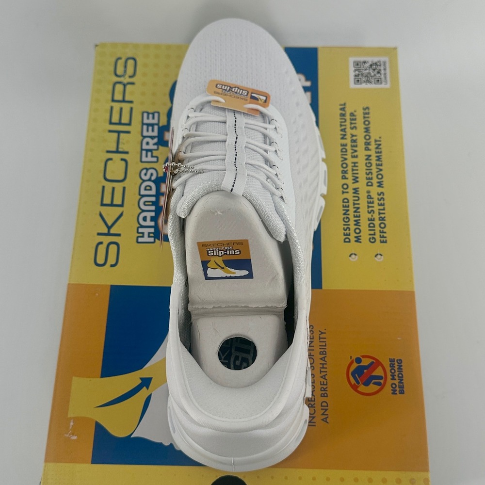 Skechers Slip-ins Glide-Step Women 9 White Solid Wide Fit Modern Sneaker 104574W - Picture 5 of 7